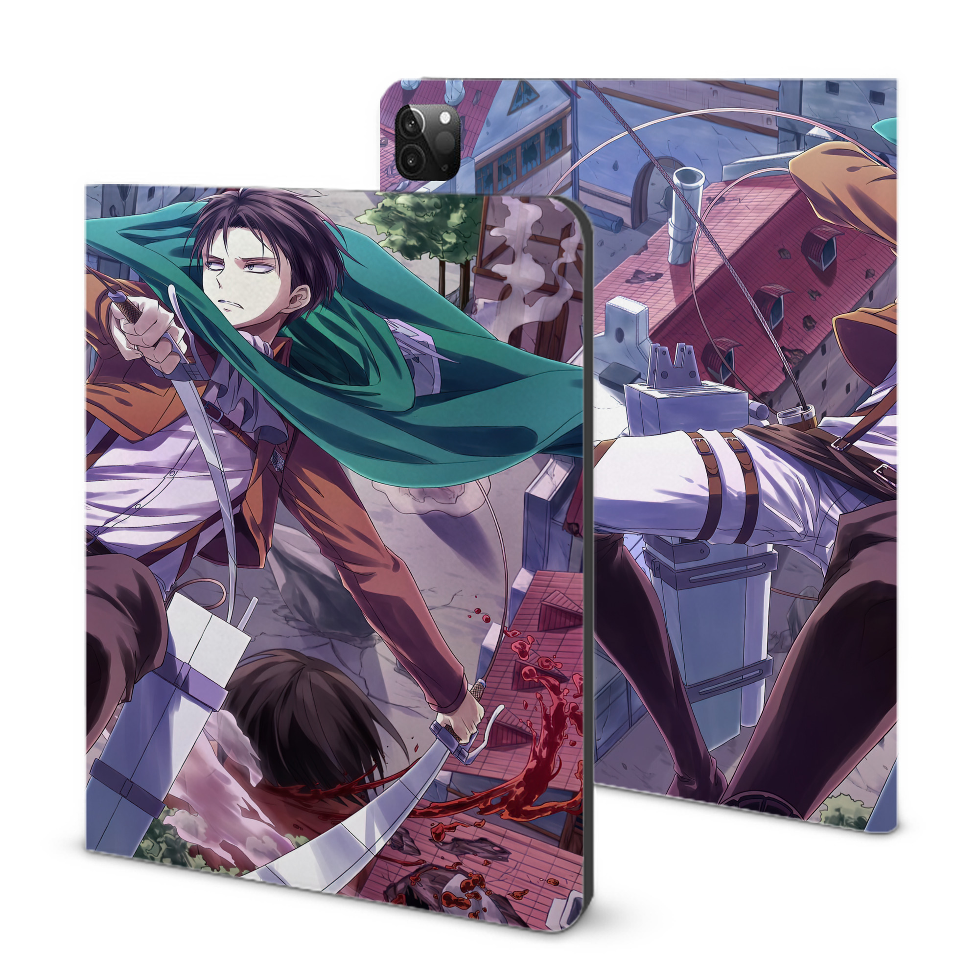（画像用） 進撃の巨人 Attack on Titan IPadケース ペンホルダー付き ブックスタイルデザイン